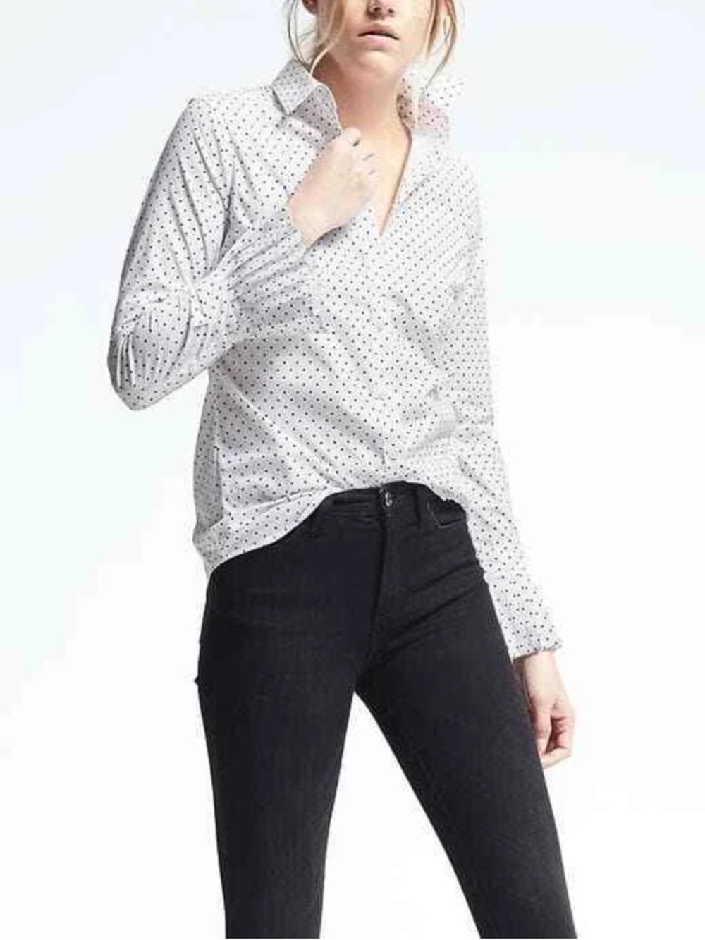 Banana Republic Riley Fit Polka Dot Button Down Shirt
